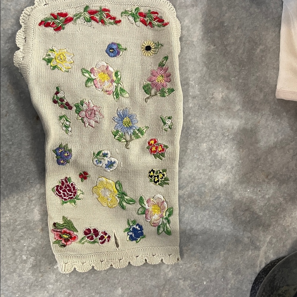 Anthropologie Embroidered Dog Sweater NWOT Size S